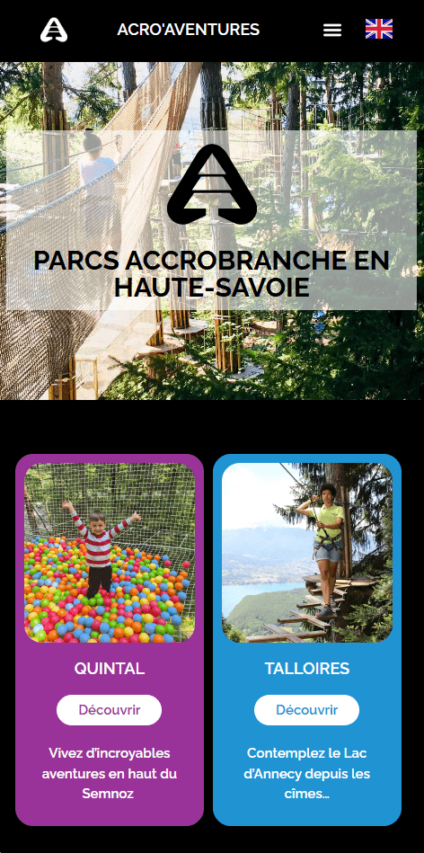 Aperçu Site Acro Aventures - Ingenious Tech