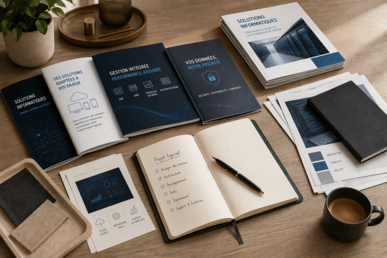 Documents et solutions logicielles comparés avant le choix des outils numériques d'une nouvelle activité