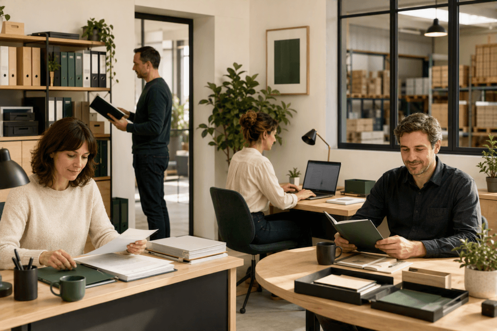 Une équipe travaille à partir d'une information centralisée, organisée et facilement accessible. Chacun retrouve rapidement les documents dont il a besoin, sans dépendre des connaissances ou des dossiers d'une seule personne.
