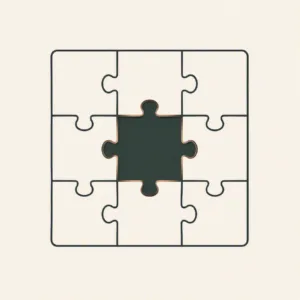 Puzzle avec pièce centrale manquante représentant un système difficile à comprendre ou à faire évoluer.