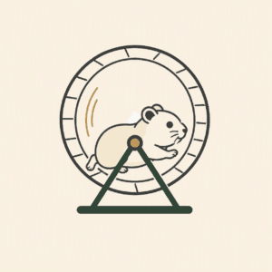 Roue de hamster illustrant un travail répétitif nécessitant beaucoup d'efforts pour peu de progression.
