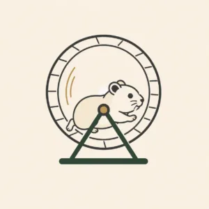Roue de hamster illustrant un travail répétitif nécessitant beaucoup d'efforts pour peu de progression.